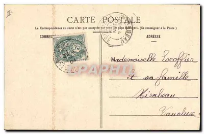 Dziadek i wnuczka — Nowy Rok 1904/1905 — Fototypia A. Bergeret w Nangy — Rewers