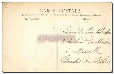 Primeiras Armas de um Groom — cena de apresentação de uma carta — editor A. Blasser & Cie, Laval — Verso