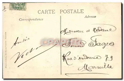 Funerali nazionali delle vittime del Léna — 16 Marzo 1907 — Foto Atelier Handbouin, Marsiglia — Verso