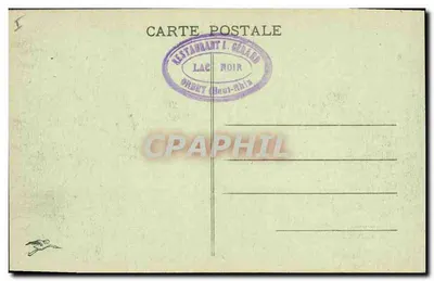 Tumba do Geral Bataille — Antiga marca de fronteira — Restaurante L. Cécard, Lago Negro, Orsey (Haut-Rhin) — Verso