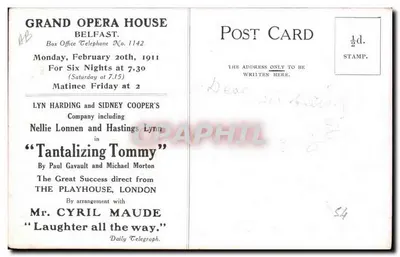 Tantalizing Tommy — Spettacolo al Grand Opera House di Belfast — editore non visibile — Verso