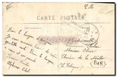 Avignon — Quartel do 7º Engenheiros (Cours de la République) — Coleção B. B. — Reprod. intera. — Verso