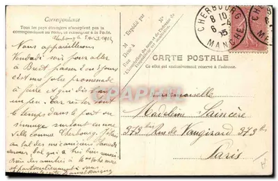 Le Hoche — Crociera della Marina Francese — V.P. Parigi No.14 — Verso
