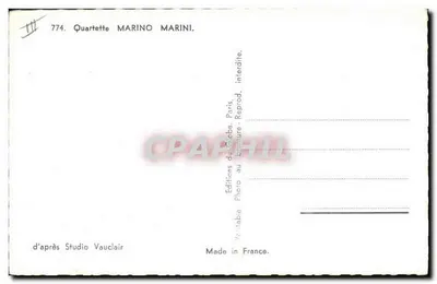 Kwartet Marino Marini — Wydawca: Wydawnictwo Globe, Paryż — Numer serii 774 — Rewers
