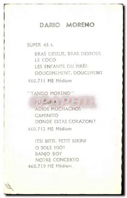Dario Moreno — śpiewak francuski — Fontana — Rewers