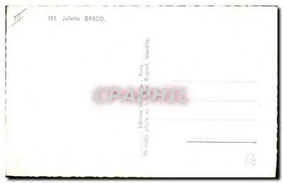 Juliette Greco — portret — Studio Harcourt — Rewers