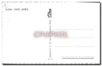 Jovem homem em traje — estúdio de retratos — Edições Paul Anka, S-1024 — Verso