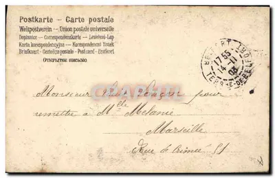 Kobieta w kapeluszu z szerokim rondlem — kreacja mody — wydawca nieznany — Rewers