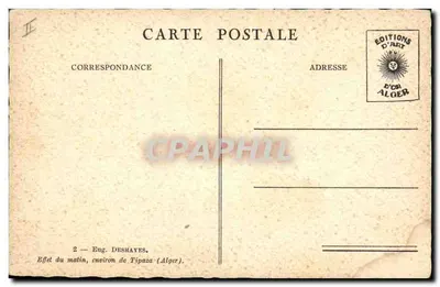 Effet du matin, environ de Tipaza (Alger) — Eug. Deshayes — Éditions d'Art d'Or Alger — Verso