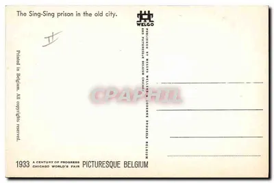 La prigione di Sing-Sing nella vecchia città — 1933 — Picturesque Belgium — Verso