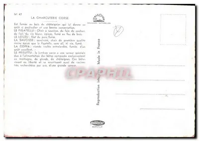 La Charcuterie Corse — Prawdziwy przepis — publistar Marseille — Rewers
