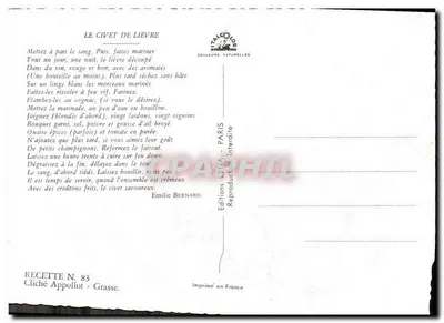O Coelho de Lebre — receita — Edições LYNAL — Verso
