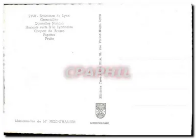 Marionetas à mesa — Lyon — Edições Diplôme de la Berrace — Verso