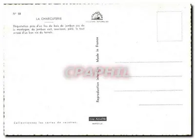 Charcutaria — Degustação ao redor de uma fogueira — Editor Inter-Actualités, N° 58 — Verso