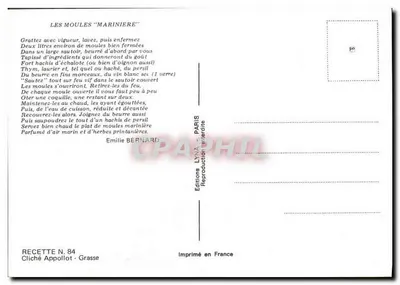 As Moucas "Marinière" — Receita N. 84 — Éditions LYNÁ - PARIS — Verso