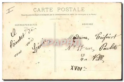 Jovem mulher em traje bretão — poema impresso — editor Billaud-Berquet — Verso