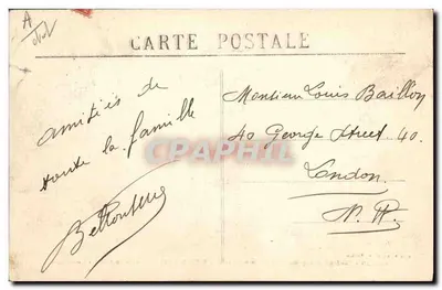 Toulon — Funérailles des Victimes de la « Liberté », 3 Octobre 1911 — Marines portant les Carroûnes — Imprimerie de l'Établissement de Toulon — Verso
