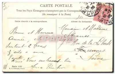 Bilhete postal antigo Cachorro Cachorros Filhote — Verso