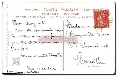 Kobieta i pies — Caresses — G. Seignac, Société des Artistes Français — Rewers