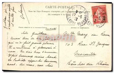 Cão da raça Collie — retrato — editor N. F. ETOIRES PARIS SÉRIE 825 — Verso