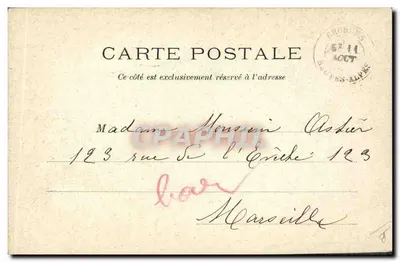 Soldados atravessando uma ponte flutuante — 11-8-1908 — editor não identificado — Verso