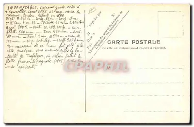 L'Indomptable — incrociatore della Marina Francese — V.P. Paris No. 7 — Verso