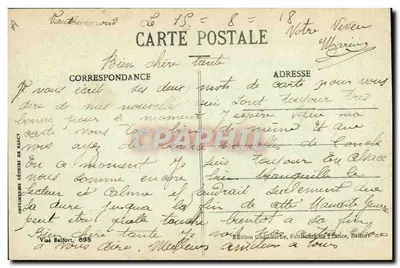 Alsaskie dziewczynki — 14 Lipca 1917 — Wydawnictwo Chaudourie, Faux-Bracie, Belfort — Rewers
