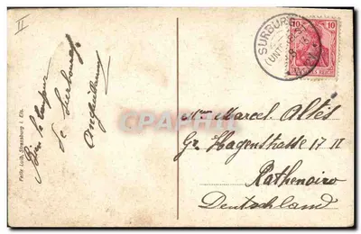 Bilhete postal antigo Folclore Alsácia — Verso