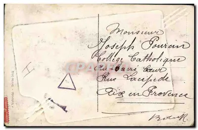 Arranjo de flores — Carta postal de Charley Blaise para Albert — Répertoire Véloïte, Série 504 — Verso