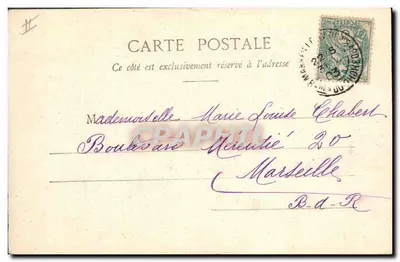 Dziewczyna w fartuszku i czapce — Souvenirs de Jeunesse — Wydawca A. Béchard, 12, Marc. — Rewers