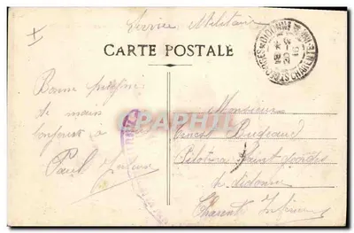 Navio de guerra francês — encouraçado Justice — editor Carte Postale — Verso