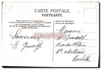 Stara pocztówka Folklore Alsace — Rewers