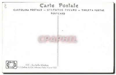 De Mooie Spinnende — De mooie wolspinner — P. J. Gallais & Cie, Parijs, n° 322 — Achterkant