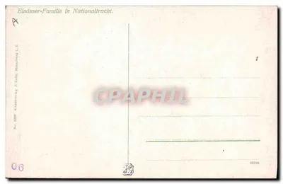 Ałsaskie rodzinne stroje narodowe — wydawca: Kunstverlag X-Bildz, Strasbourg — numer seryjny 26780 — Rewers