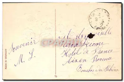 Bouquet of roses and blue flowers — Made in Germany — n°75 — Back