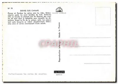 Grilos sobre sofá — receita — Inter Actualités, n° 79 — Verso