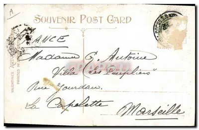 Exposition Franco-Britannique à Londres 1908 — 'Salutation' — éditeur VALENTINES, série 'Souvenir Post Card' — Verso