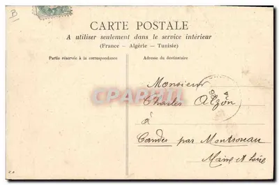Angers — Manobras na Loire pelo Génio — Desfile em uniforme de trabalho — Editor VANTE' n° MJ.124 — Verso