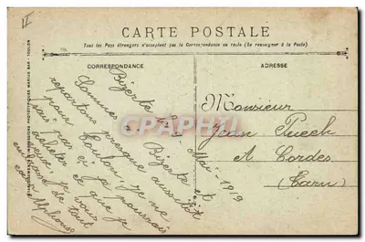 Cruzador blindado Jules Ferry — Marinha Militar Francesa — 423 — Guerra 1914-1918 — Verso