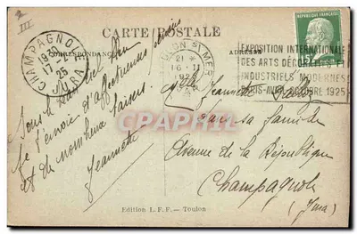 Buque de guerra francés — Jean-Bart — Edición L.F.F. — Toulón — Reverso