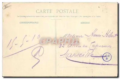 De "Jules-Michelet", Geschutte kruiser van Escadra — A. Bougault, n° 428 — Achterkant