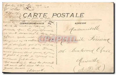Marinha Militar Francesa — Jules Ferry, Couraçado de 1º Grau — Edit. E.P. Toulon — Verso