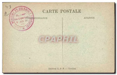 Cruzador da Marinha Francesa Jules-Ferry — Ligue Maritime Française, 8 Rue de la Poste, Paris — Verso