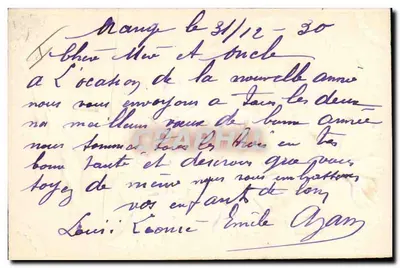 Flores de carthame — Boa Ano — carta de vœux — Verso