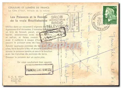 Świeże ryby — Côte d'Azur — Éditions Draenger, n° 4927* — Rewers
