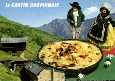 Le Gratin Dauphinois — receita e ilustração de montanha — Made in France RV 18
