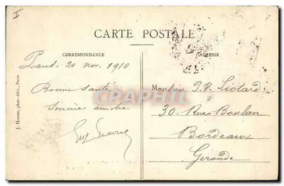 Columbarium — Tumbas históricas (Père-Lachaise) — J. Hauser, fot.-edit., Paris — Verso