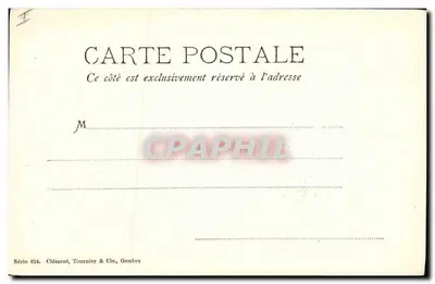 Głowa psa — rysunek ołówkiem — Clément, Tournier & Cie, Genewa, seria 634 — Rewers