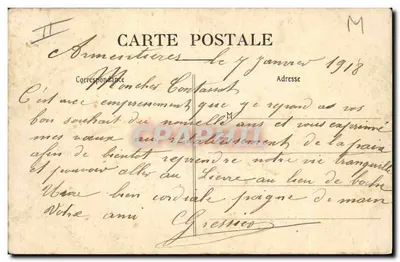 Technisches Manöver des 5. Ingenieurregiments – Ponton, auf dem die Marcille-Brücke ruhen wird — Edition Bastard, Armentières (S.-et-M.) — Rückseite