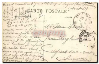 Angers — Militärische Manöver — Transport einer Ladung über eine Pontonbrücke — Sammlung A. Bruel, Angers — Rückseite